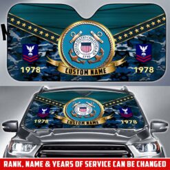 US Coast Guard, E 2 White - Car Sun Shade