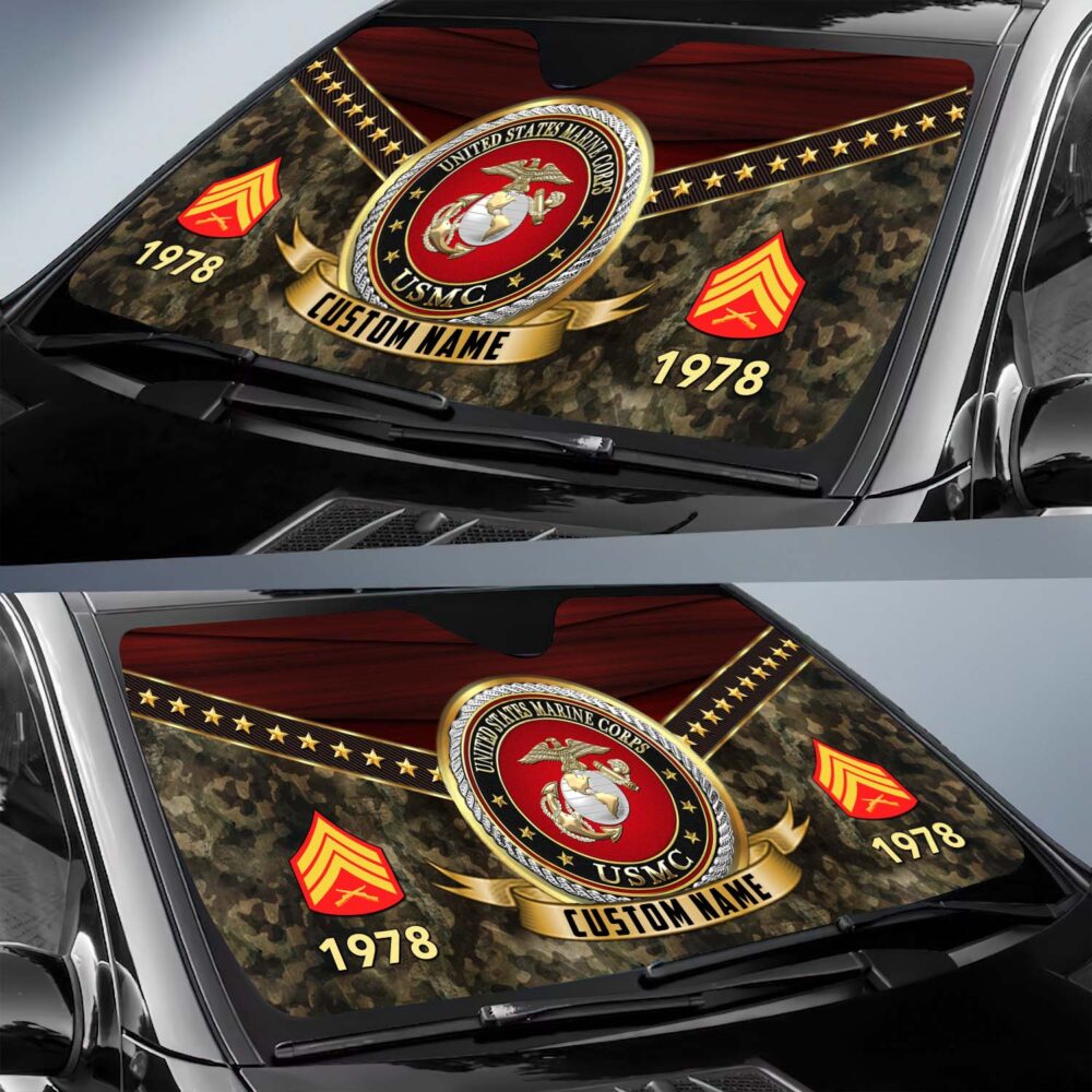 US Marine Corps, Remember - Honor - Respect - Car Sun Shade - Image 2