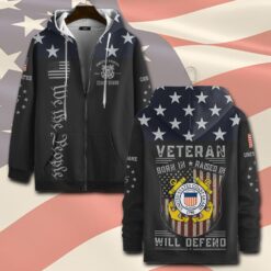 US Coast Guard, American By Birth, Veteran By Choice - Zip Hoodie