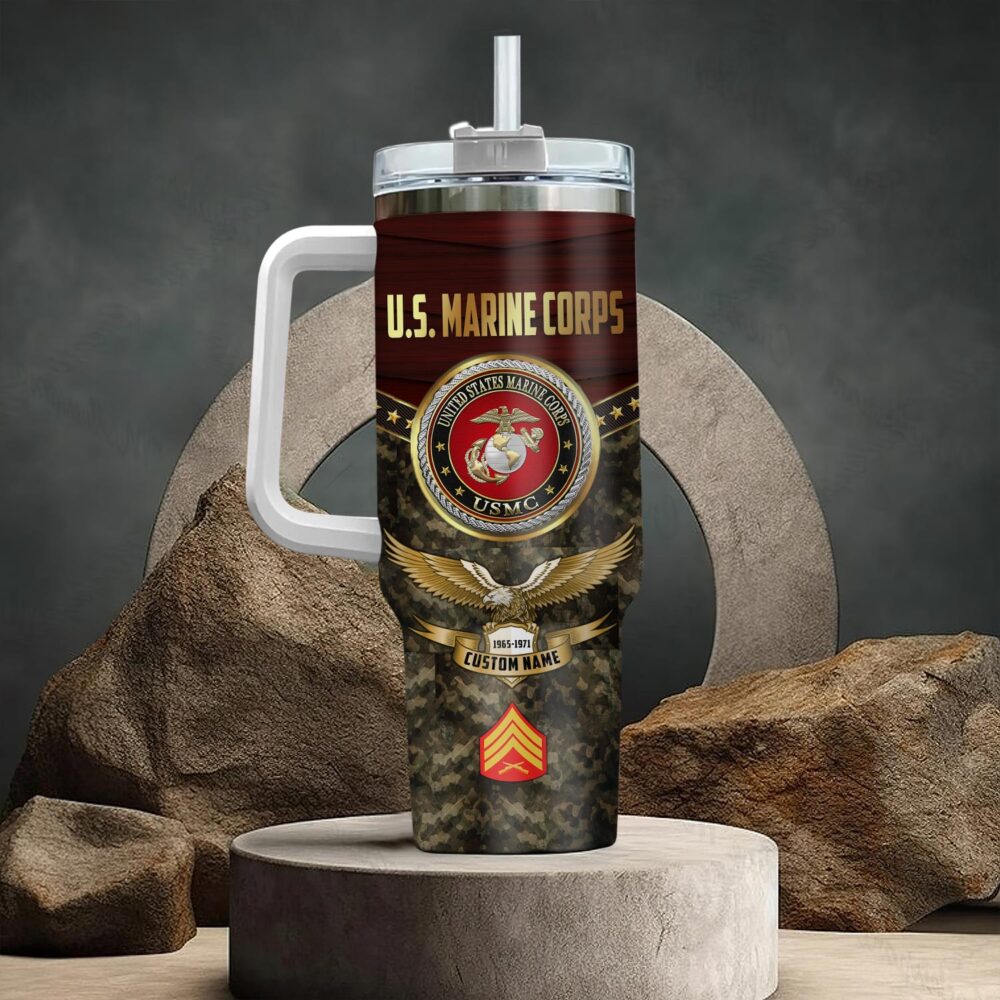 US Marine Corps, Remember - Honor - Respect - Stainless Steel Tumbler 40oz - Image 3
