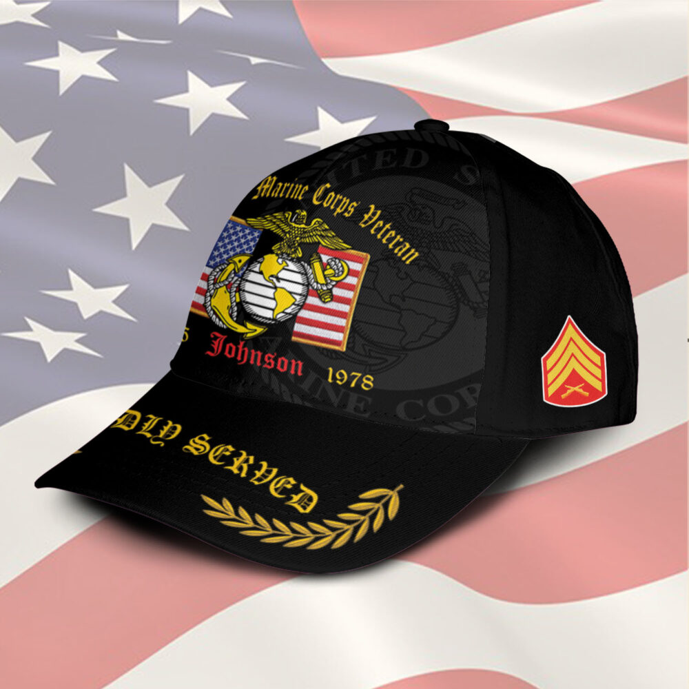 US Marine Corps, E 7 Marines Gunnery Sergeant - Classic Cap - Image 2