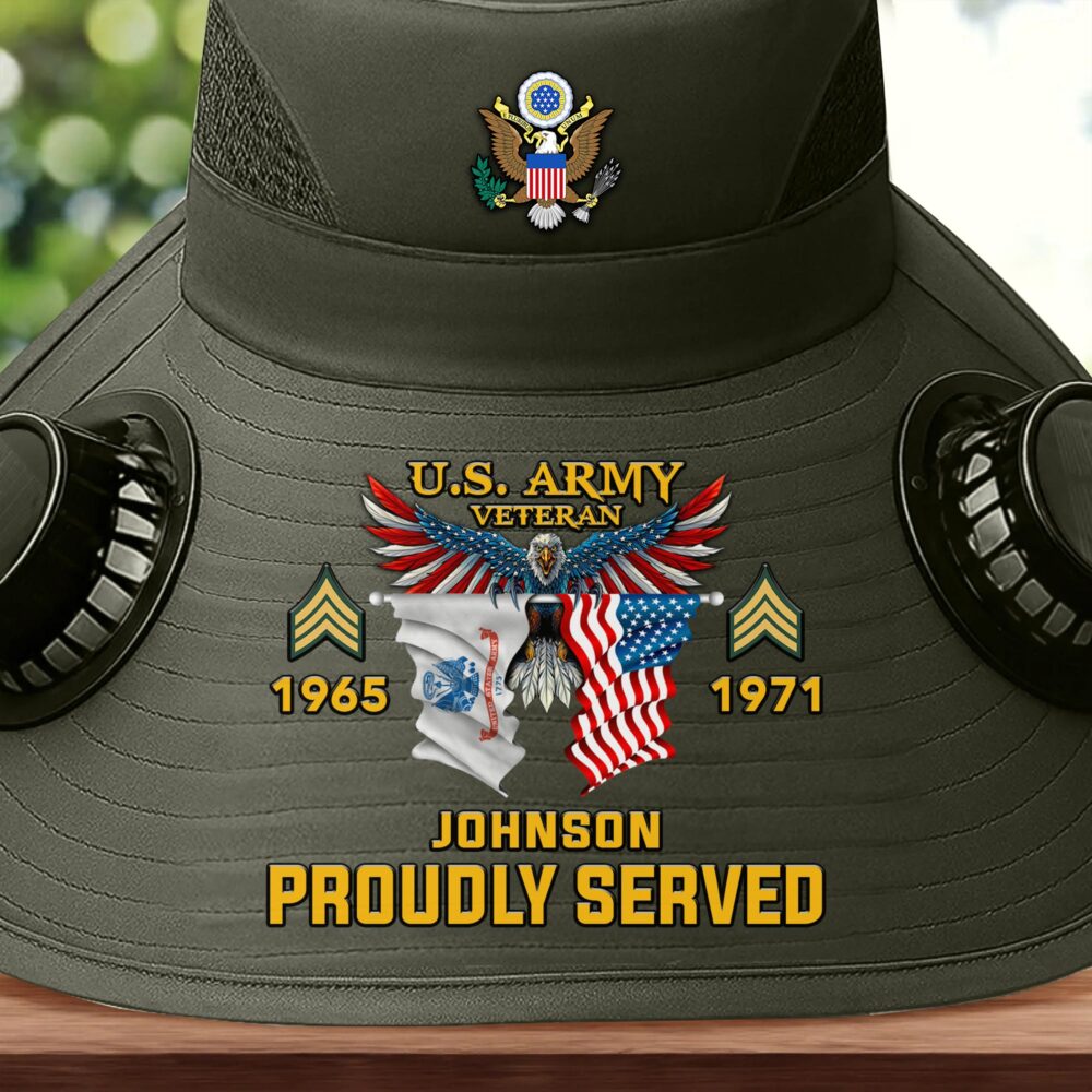 US Army, O 4 Army Major - Solar Powered Fan Hat - Image 2