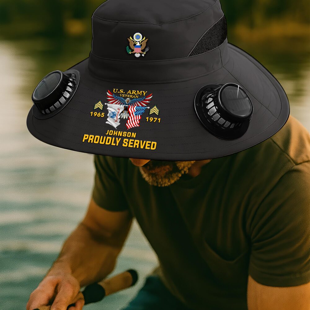 US Army, O 4 Army Major - Solar Powered Fan Hat - Image 3