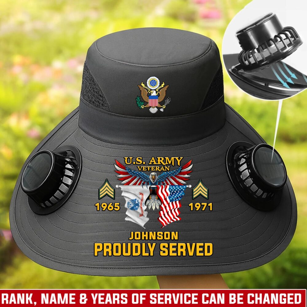 US Army, O 4 Army Major - Solar Powered Fan Hat