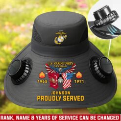 US Marine Corps, Honoring All Who Served - Solar Powered Fan Hat