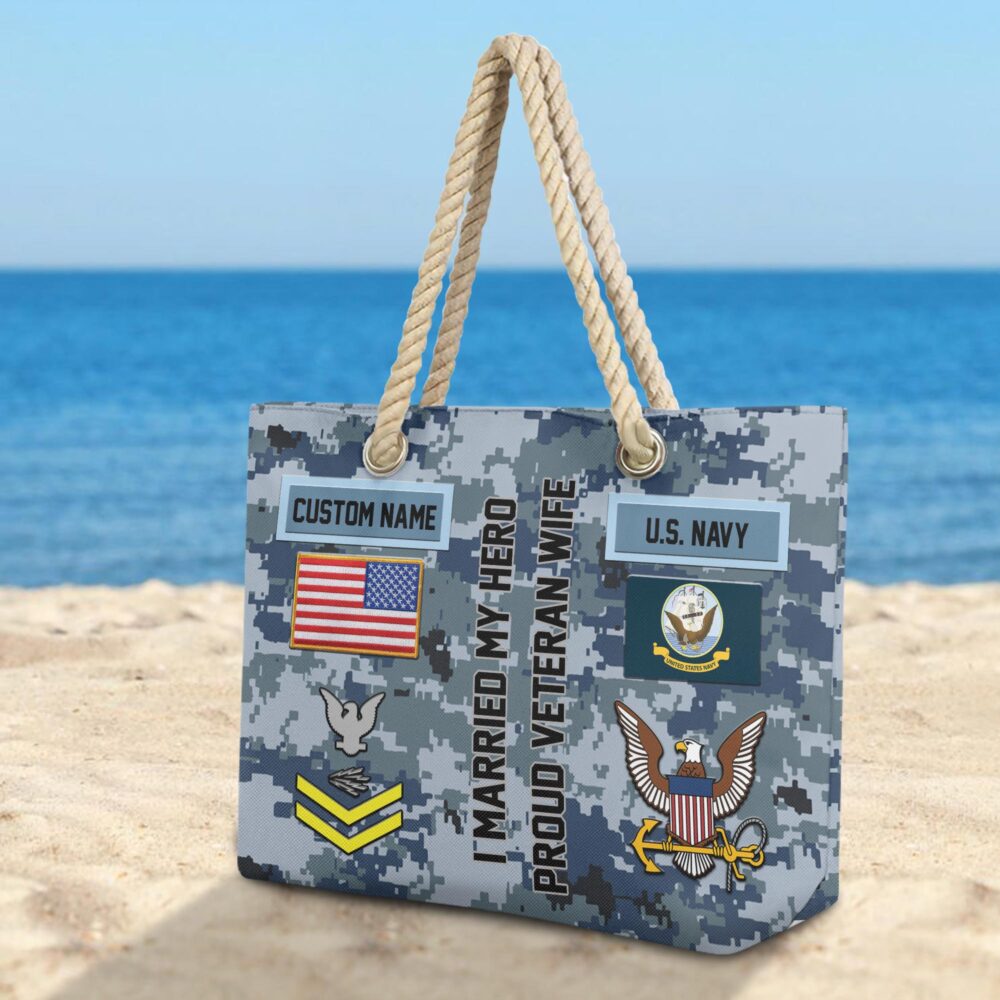 US Navy, Proud To Have Served - Beach Bag - Image 3