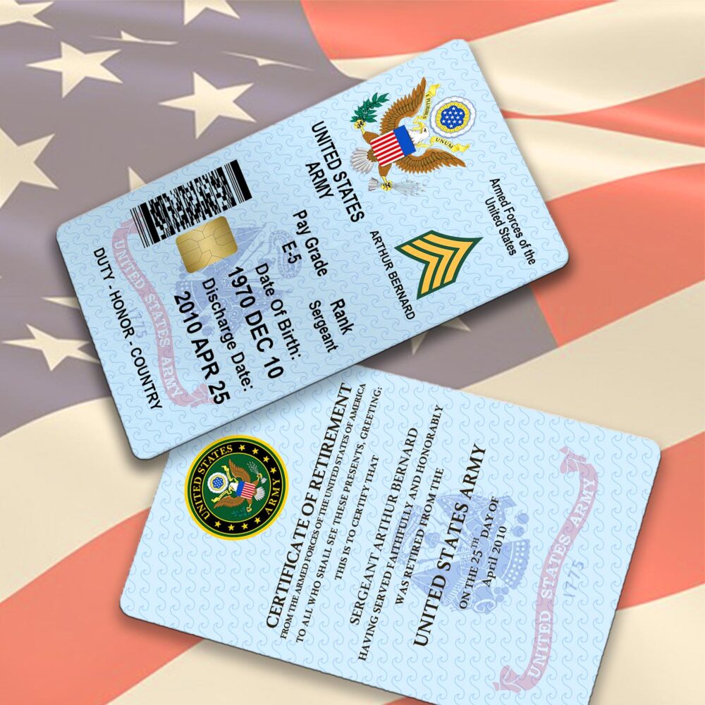 US Army, Honoring All Who Served - Printed Metal Card - Image 2