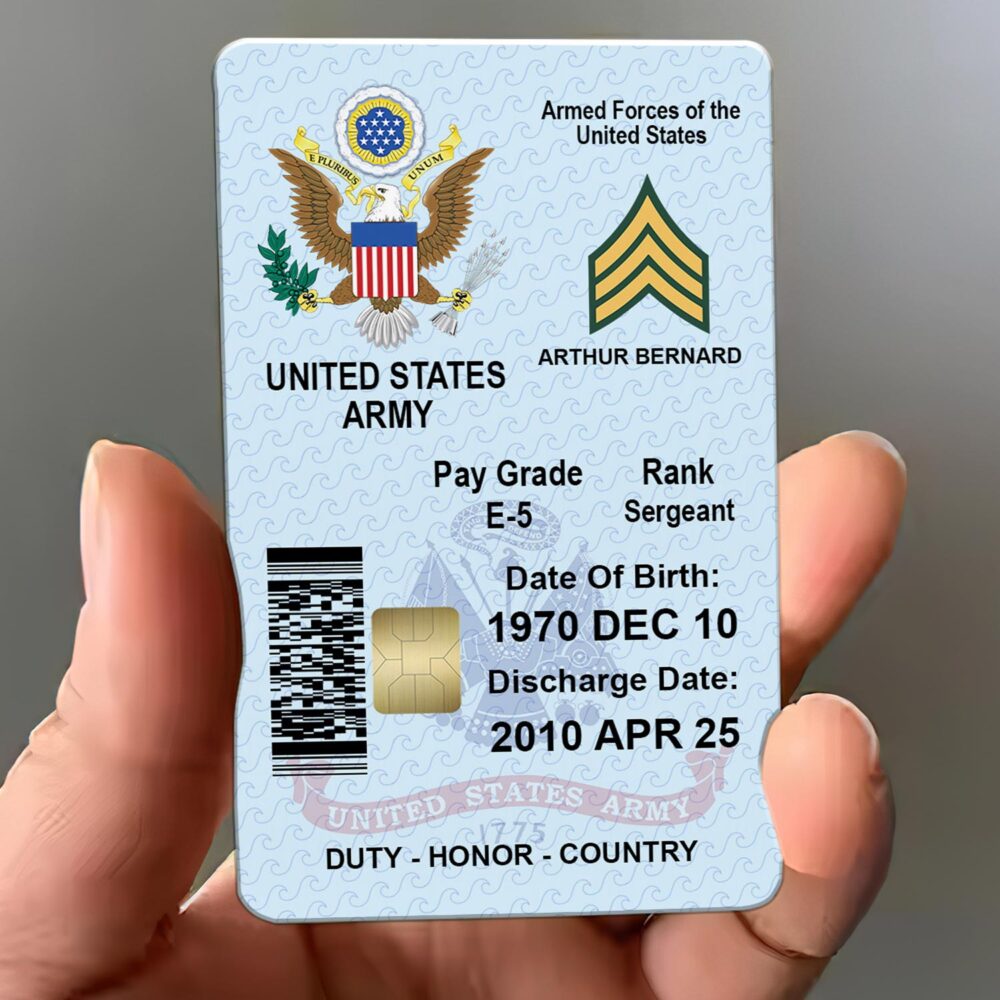 US Army, Honoring All Who Served - Printed Metal Card - Image 3