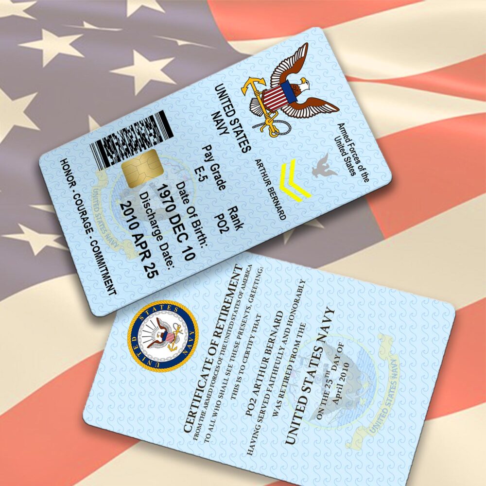 US Navy, E 6 Red - Printed Metal Card - Image 2