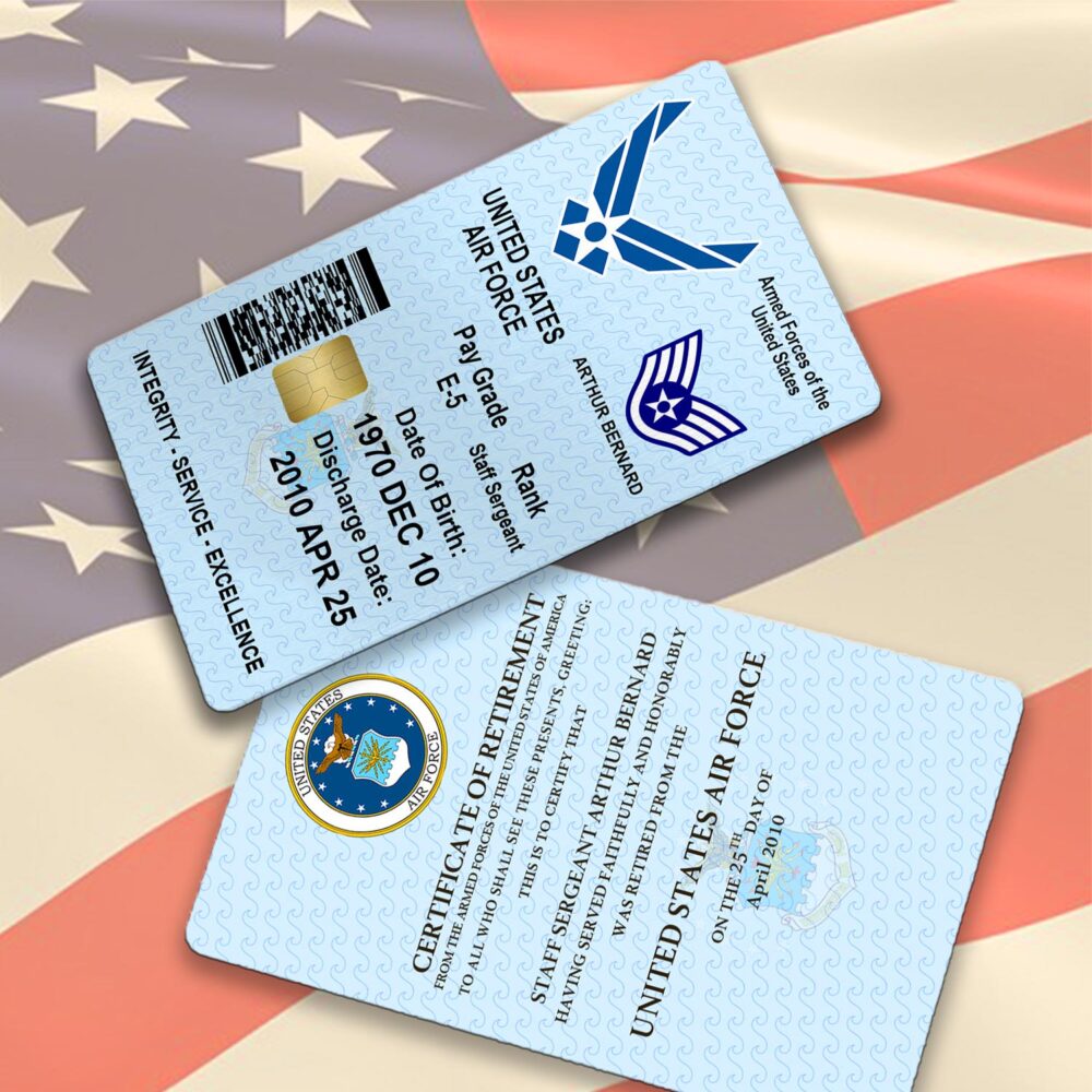 US Air Force , No One Gets Left Behind - Printed Metal Card - Image 2