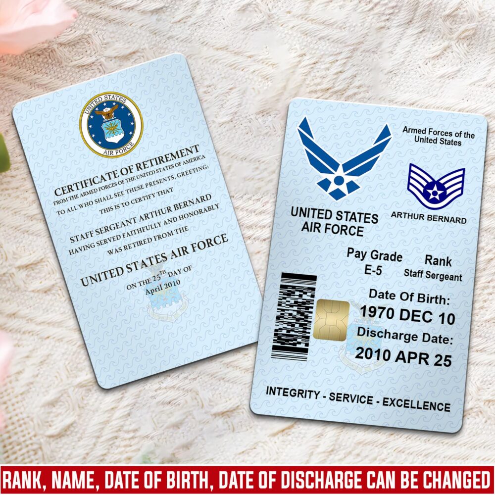 US Air Force , No One Gets Left Behind - Printed Metal Card
