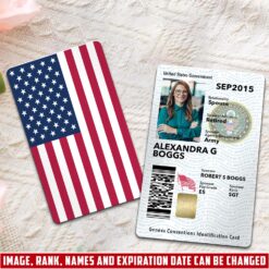 Military Personalized Printed Spouse Dependent Identification Metal Card