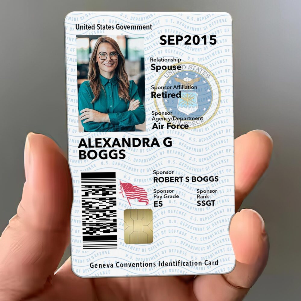 Military Personalized Printed Spouse Dependent Identification Metal Card - Image 4