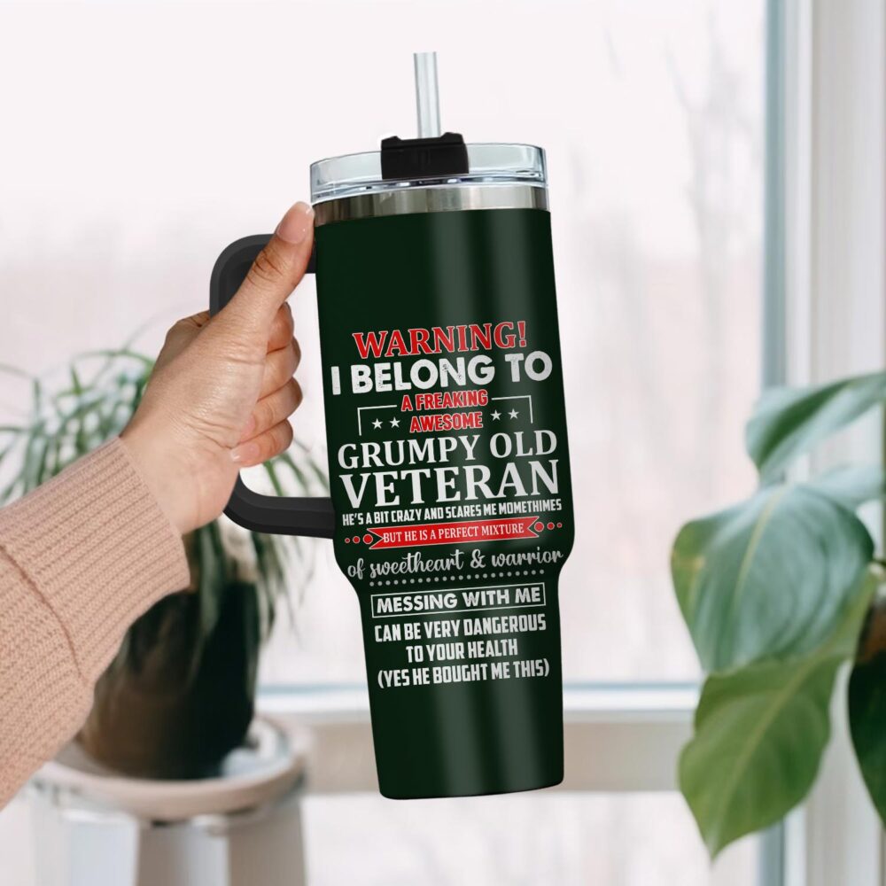 US Army, Freedom Over Fear - Stainless Steel Tumbler 40oz - Image 2