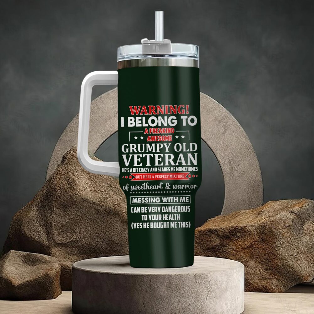US Army, Freedom Over Fear - Stainless Steel Tumbler 40oz - Image 3