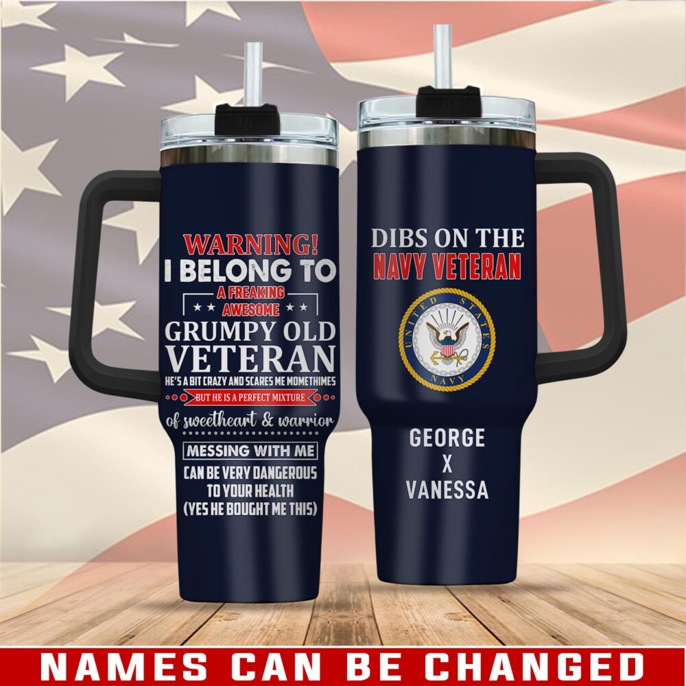US Navy, E 3 White - Stainless Steel Tumbler 40oz