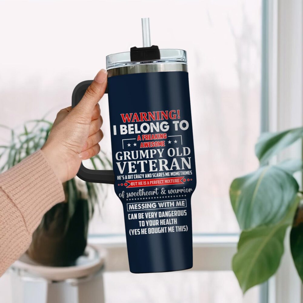 US Air Force , American By Birth, Veteran By Choice - Stainless Steel Tumbler 40oz - Image 2