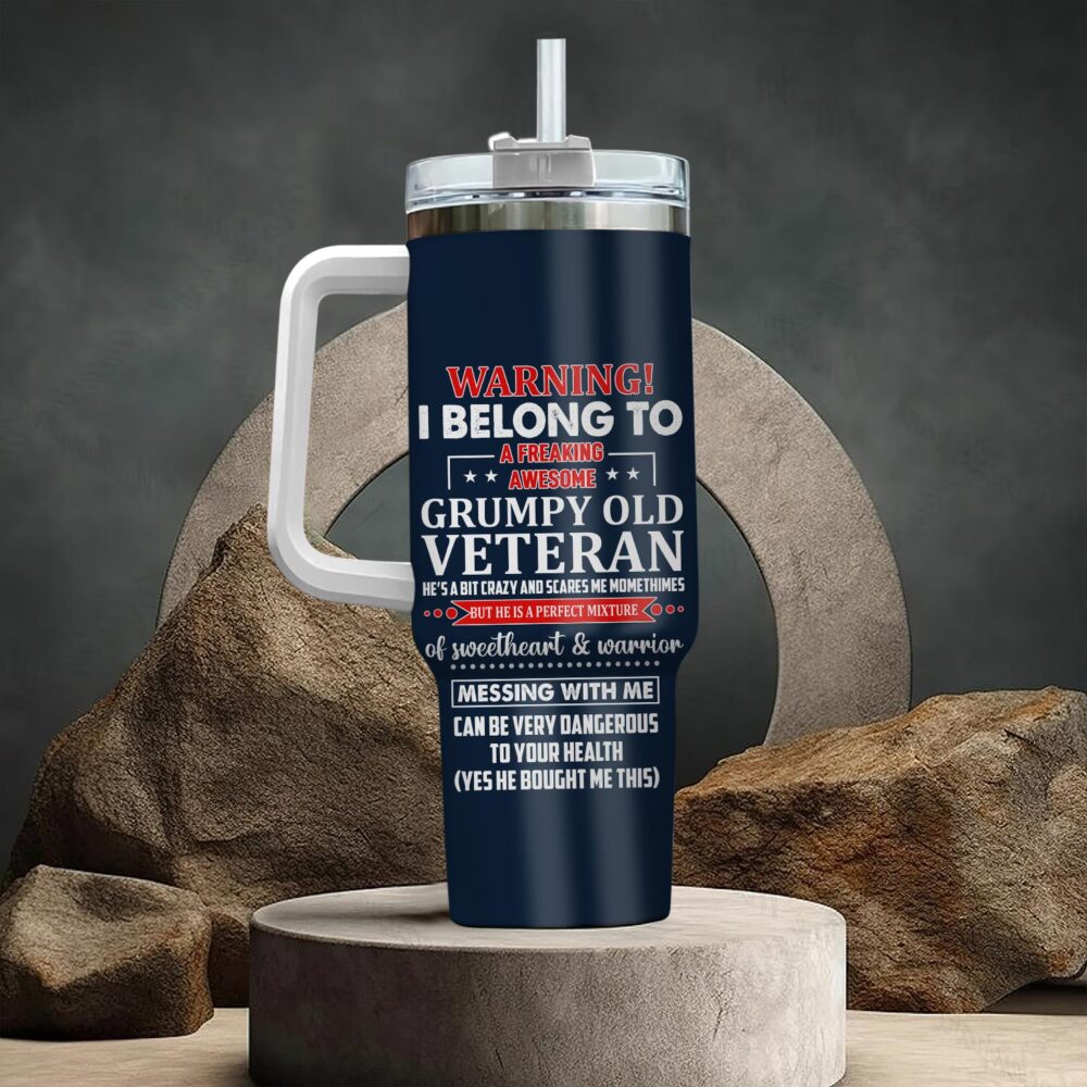 US Air Force , American By Birth, Veteran By Choice - Stainless Steel Tumbler 40oz - Image 3
