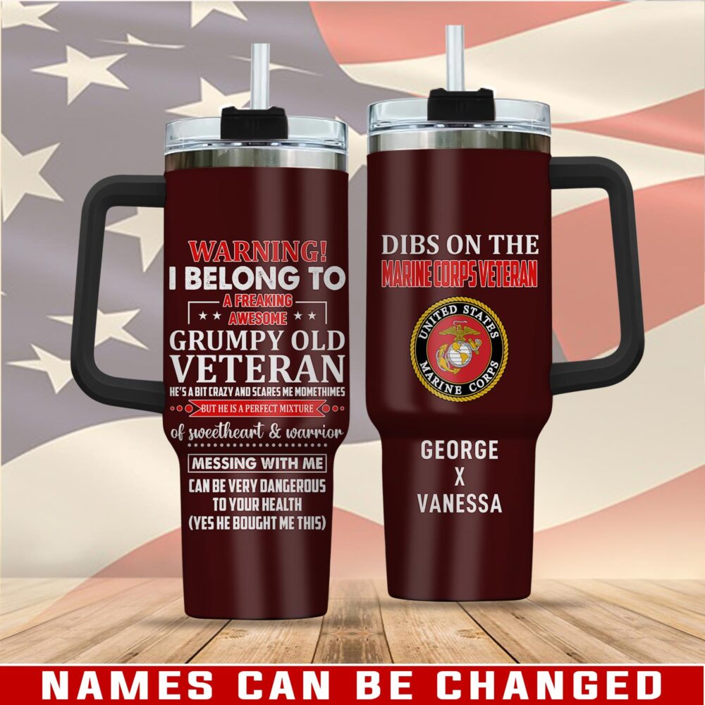 US Marine Corps, E 8 Marines Master Sergeant - Stainless Steel Tumbler 40oz