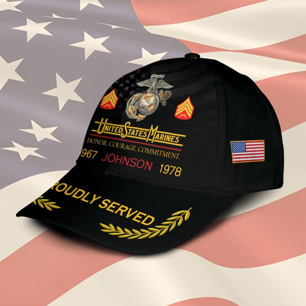 US Marine Corps, Land Of The Free, Because Of The Brave - Classic Cap - Image 2