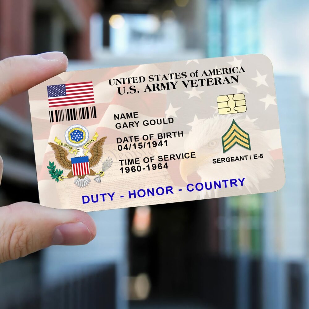US Army, O 3 Army Captain - Printed Metal Card - Image 2