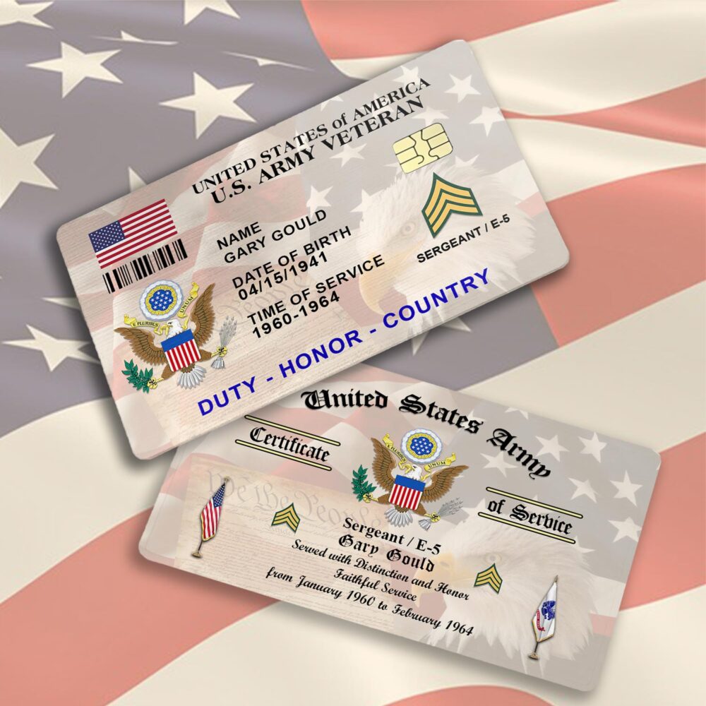US Army, O 3 Army Captain - Printed Metal Card - Image 3