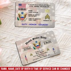 US Army, O 3 Army Captain - Printed Metal Card