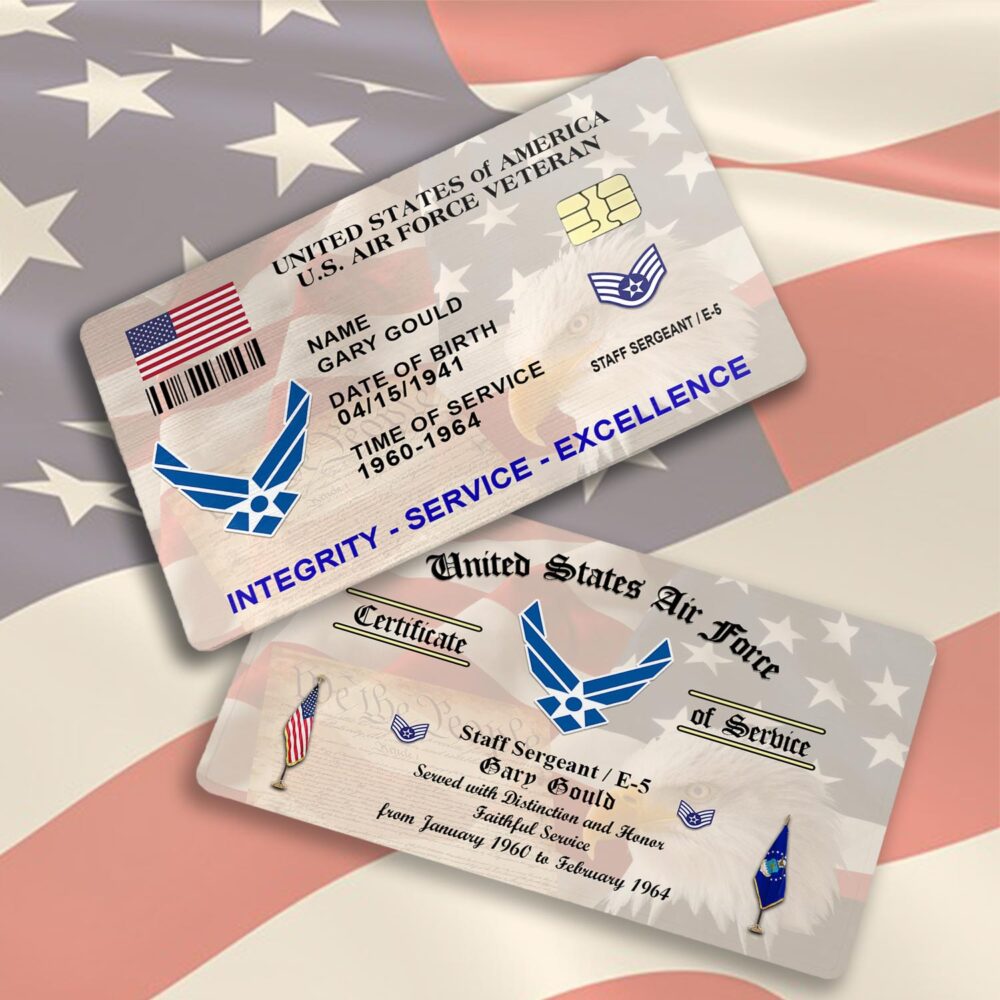 US Air Force , Honoring All Who Served - Printed Metal Card - Image 3