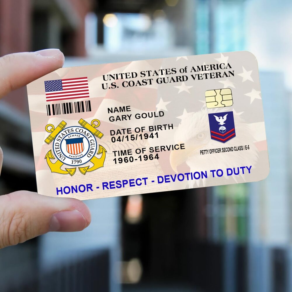 US Coast Guard, Thank a Veteran - Printed Metal Card - Image 2
