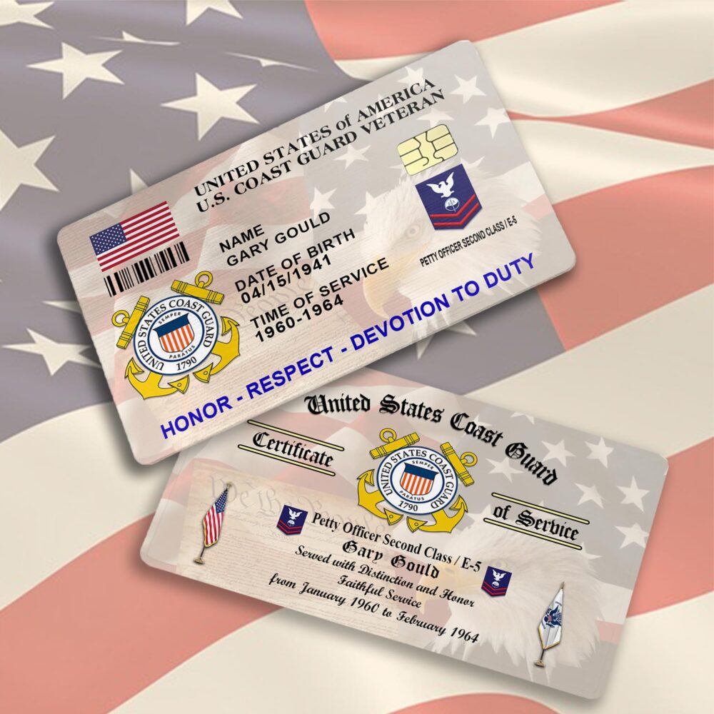 US Coast Guard, Thank a Veteran - Printed Metal Card - Image 3