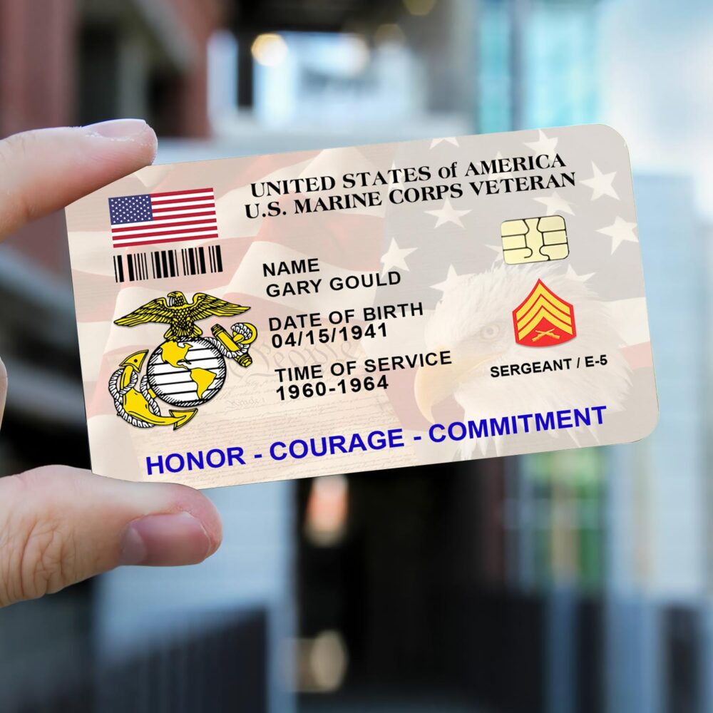 US Marine Corps, E 9 Marines Sergeant Major - Printed Metal Card - Image 2