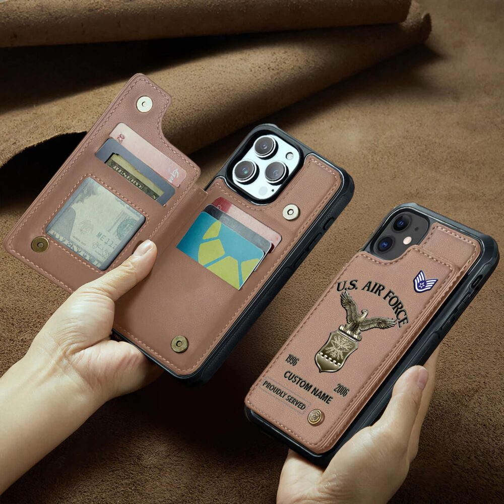 US Air Force , E 9 Air Force Command Chief Master Sergeant - Leather Flip Phone Case - Image 2