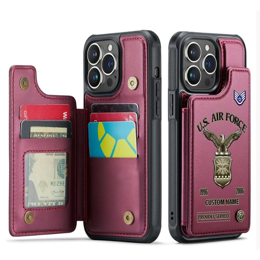 US Air Force , E 9 Air Force Command Chief Master Sergeant - Leather Flip Phone Case - Image 4