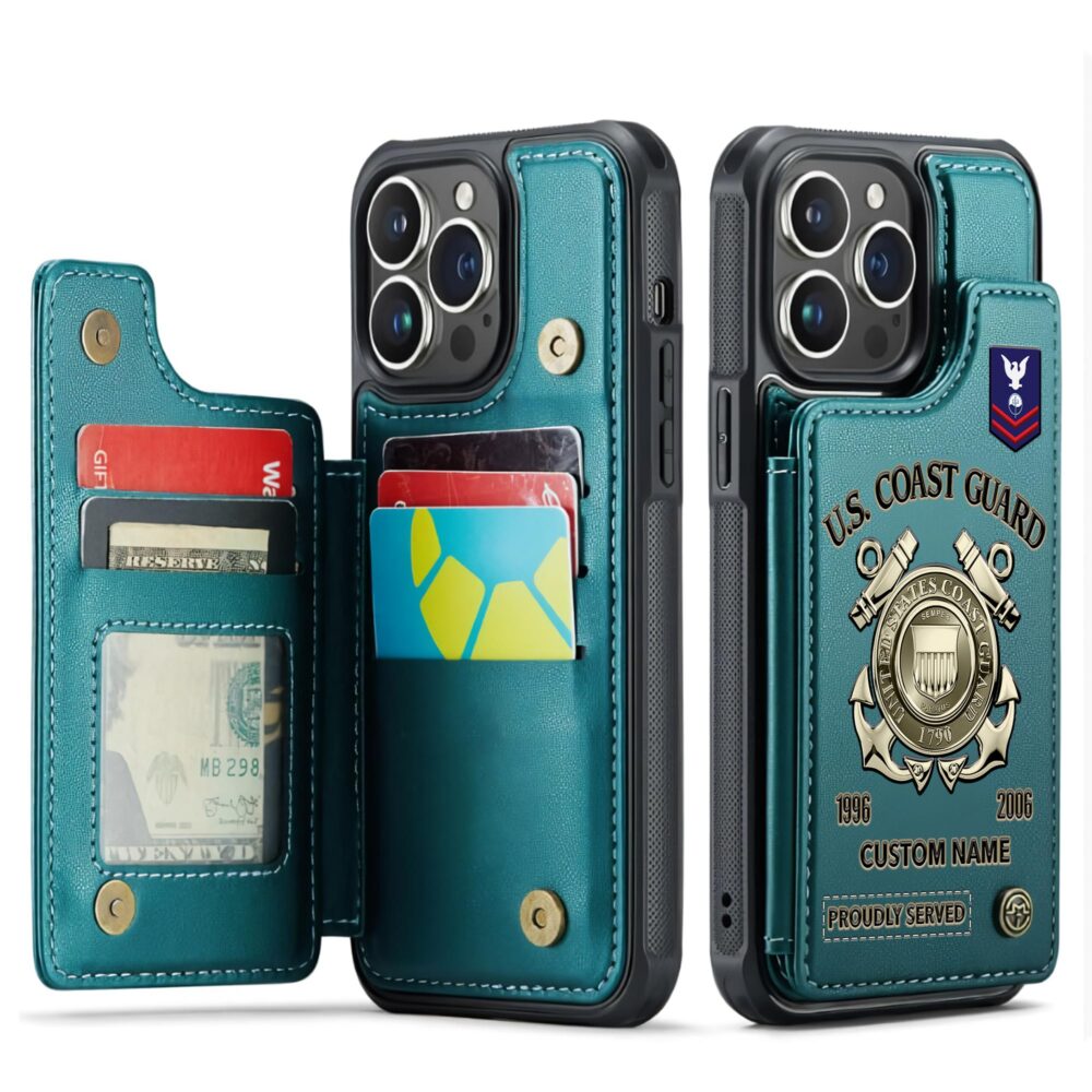 US Coast Guard, I Walked The Walk - Leather Flip Phone Case - Image 5