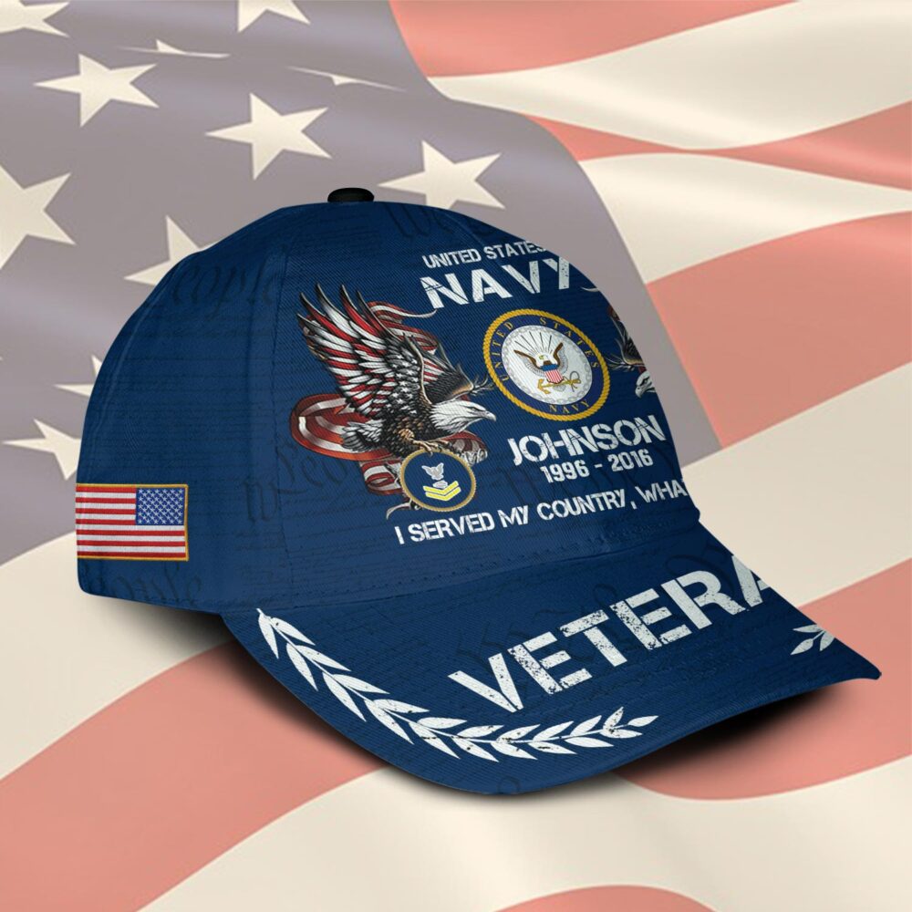 US Navy, Proud Veteran - Classic Cap - Image 2