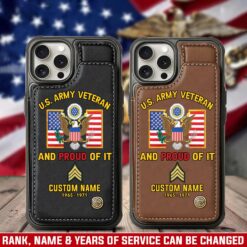 US Army, E 8 Army Master Sergeant - Leather Flip Phone Case
