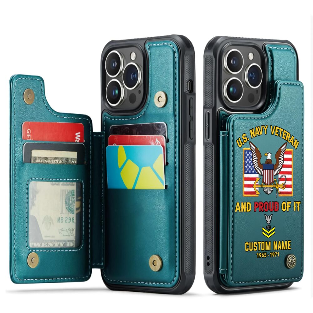 US Navy, Proud To Have Served - Leather Flip Phone Case - Image 5