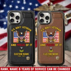 US Navy, Proud To Have Served - Leather Flip Phone Case