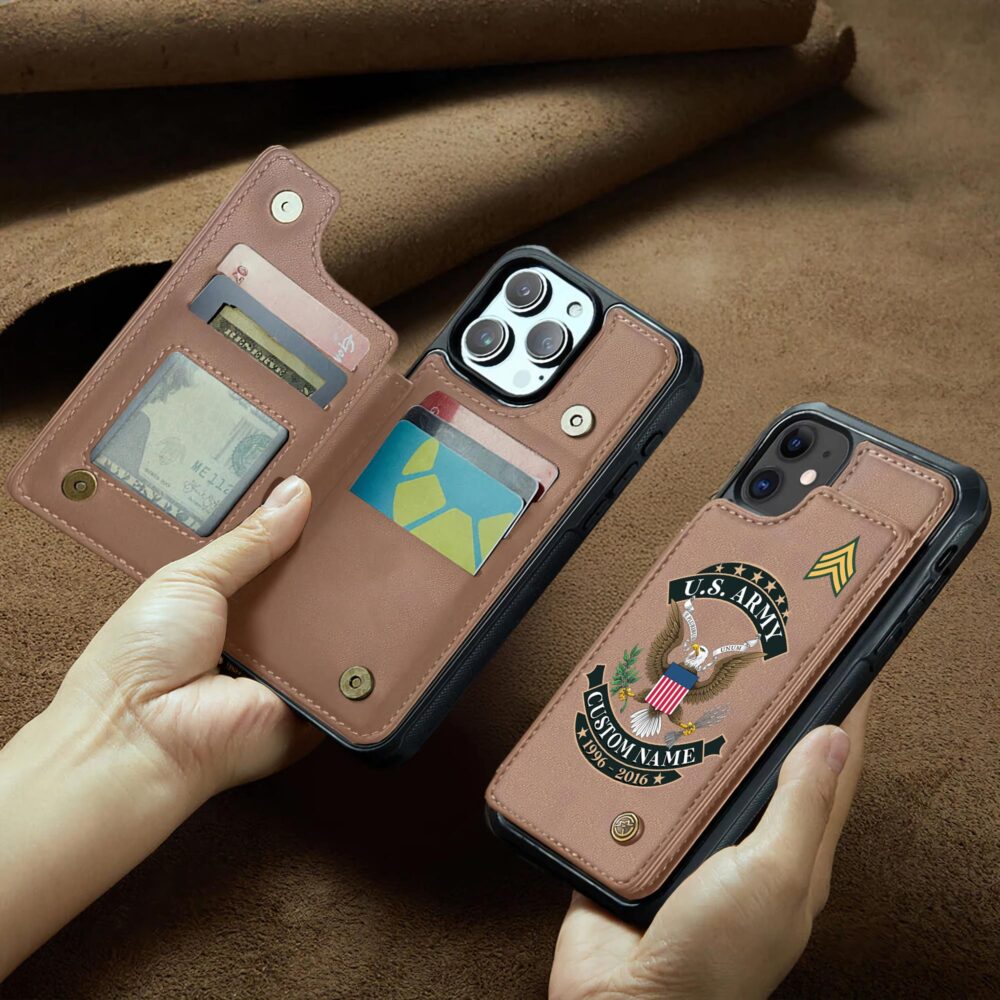 US Army, O 4 Army Major - Leather Flip Phone Case - Image 2