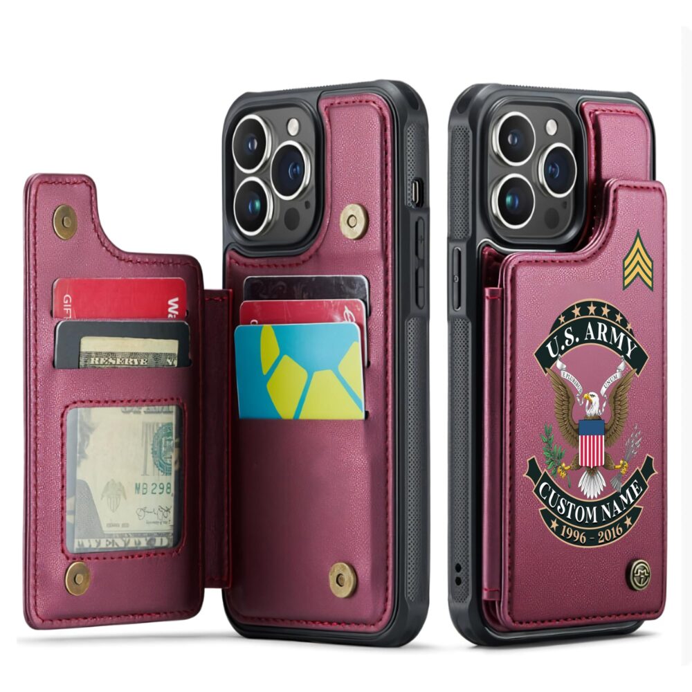 US Army, O 4 Army Major - Leather Flip Phone Case - Image 4