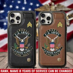 US Army, O 4 Army Major - Leather Flip Phone Case