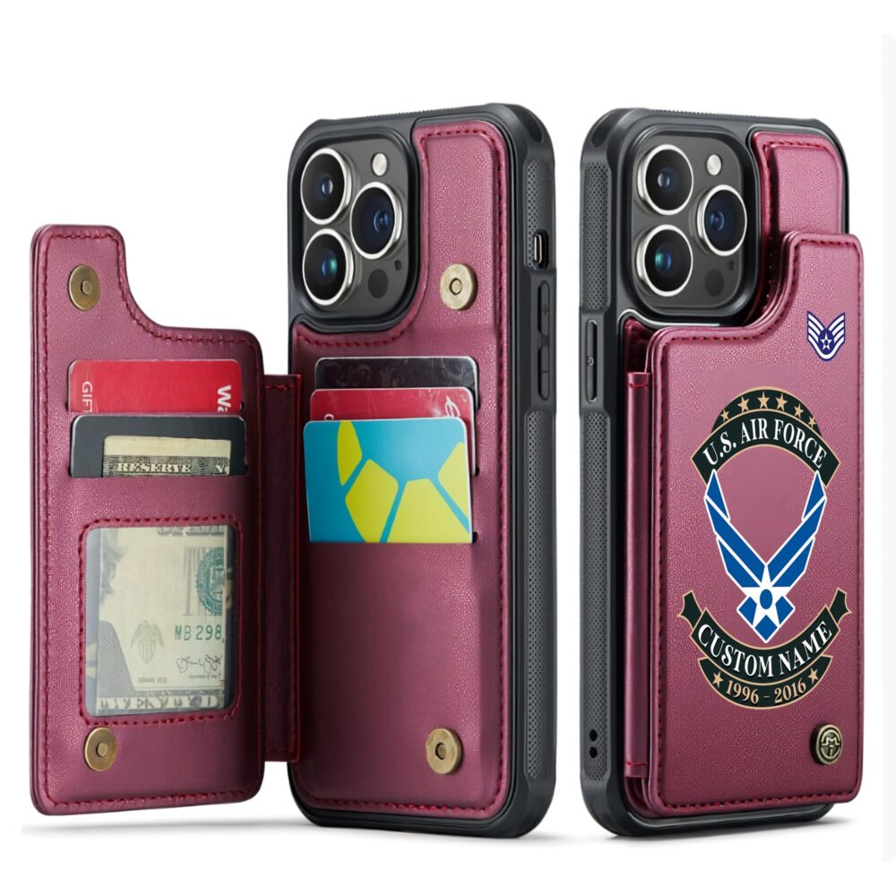 US Air Force , Thank a Veteran - Leather Flip Phone Case - Image 4