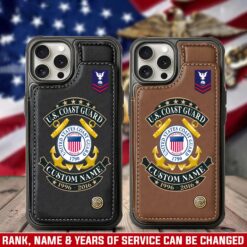 US Coast Guard, E 3 Red - Leather Flip Phone Case