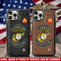 US Marine Corps, No One Fights Alone - Leather Flip Phone Case