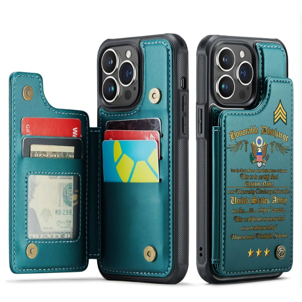 US Army, Served With Pride - Leather Flip Phone Case - Image 5
