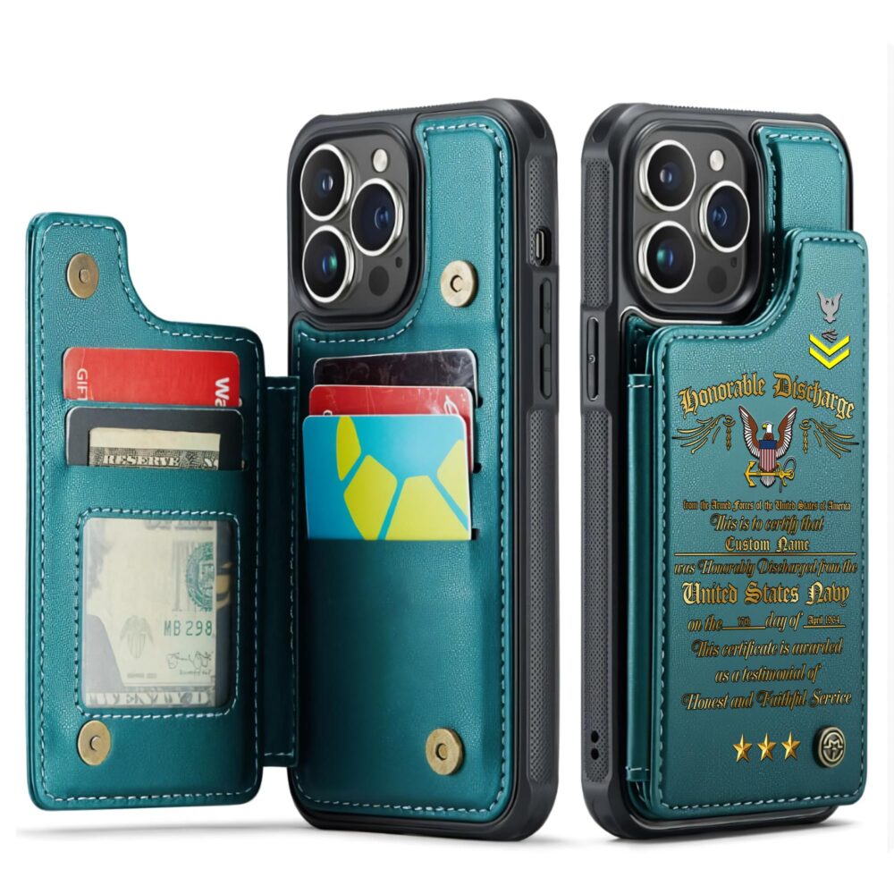 US Navy, No One Gets Left Behind - Leather Flip Phone Case - Image 5