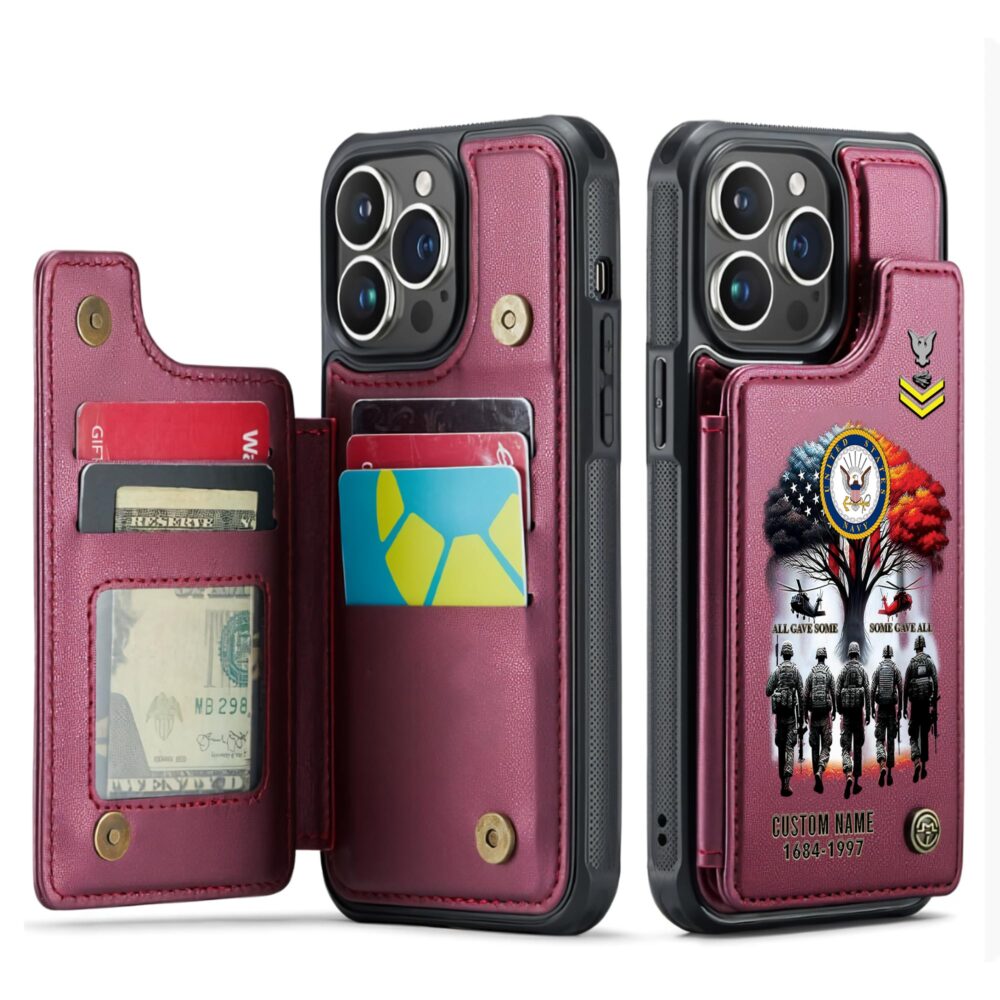 US Navy, Defender of Freedom - Leather Flip Phone Case - Image 4