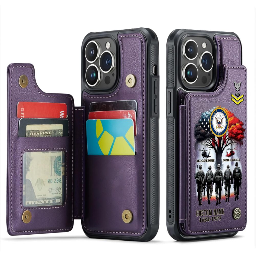 US Navy, Defender of Freedom - Leather Flip Phone Case - Image 6