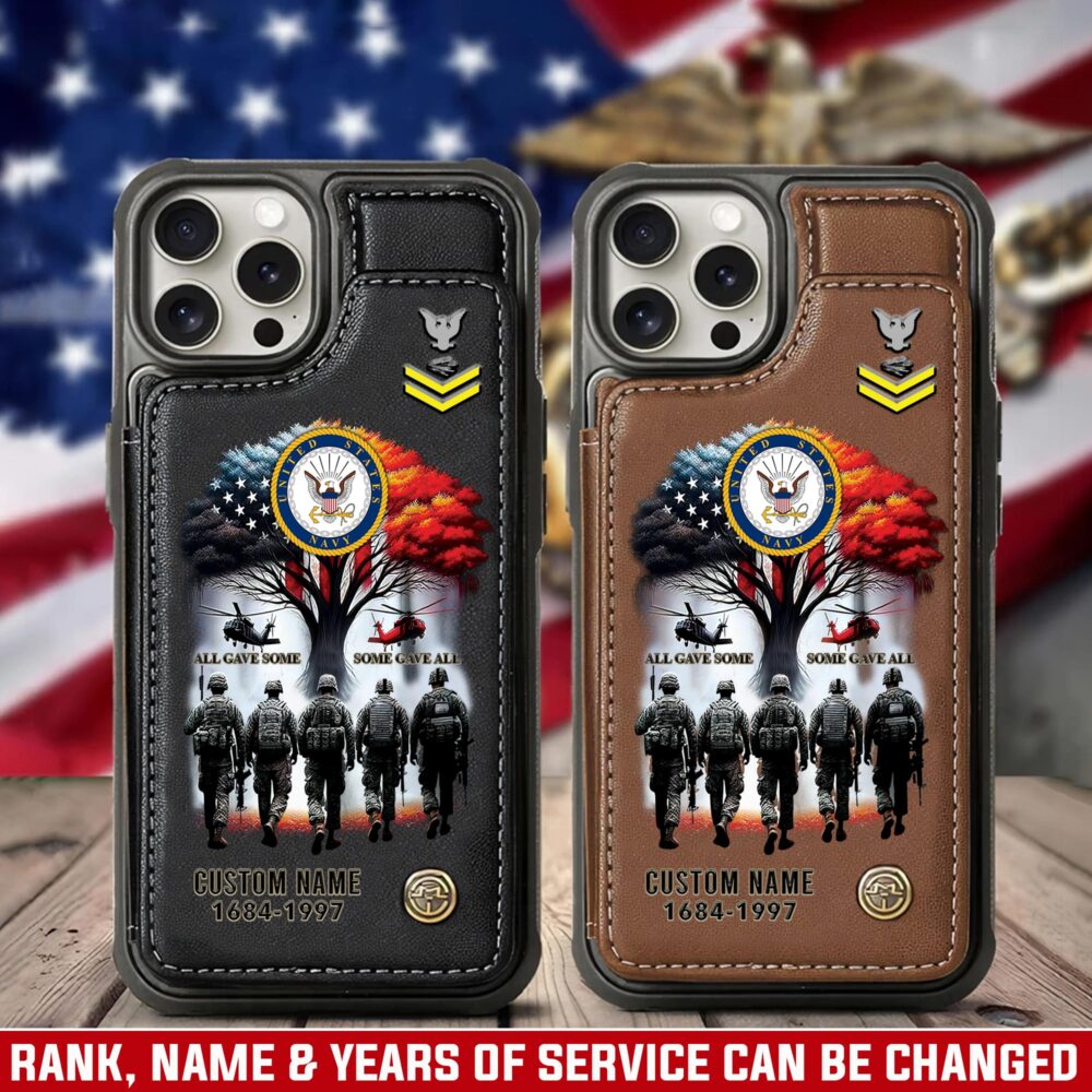 US Navy, Defender of Freedom - Leather Flip Phone Case