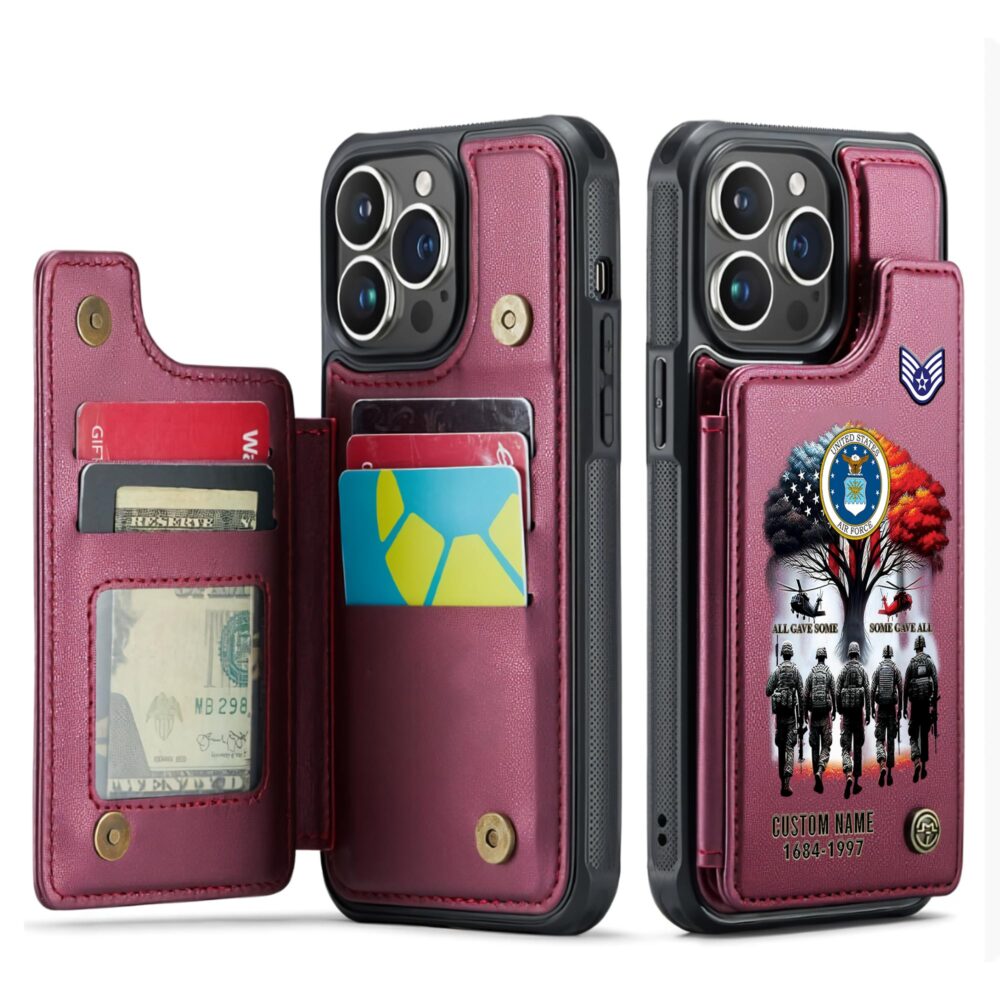 US Air Force , E 3 Air Force Airman First Class - Leather Flip Phone Case - Image 4